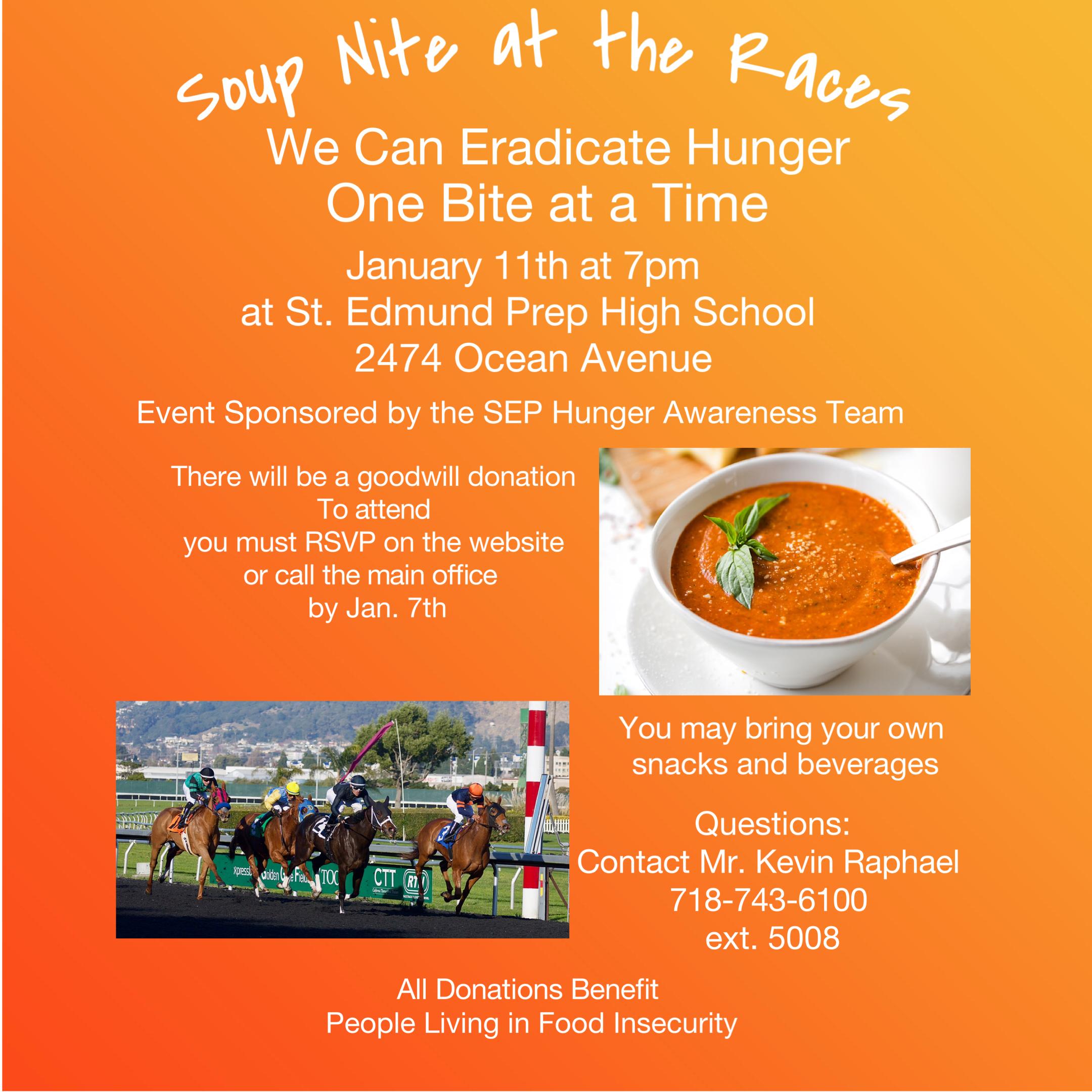 Hunger Awareness Soup Night at the Races